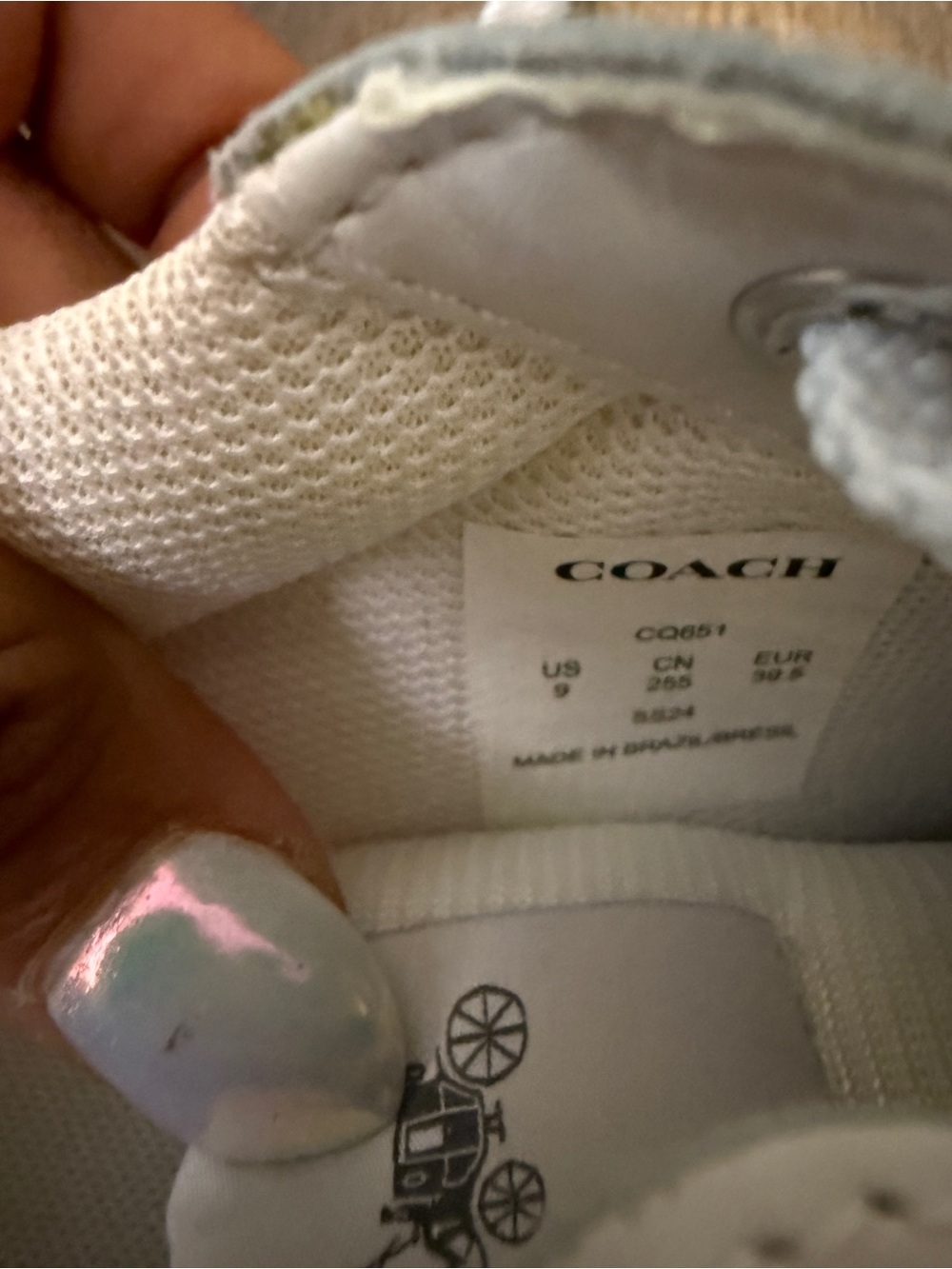 Coach White Leather Low-Top Sneakers with Cream Collar - Picture 11 of 11